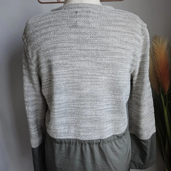 NIC+ZOE, Gray Green Lightweight Zip Front Tweed Nylon Anorak Jacket, Size Medium - Picture 9 of 15